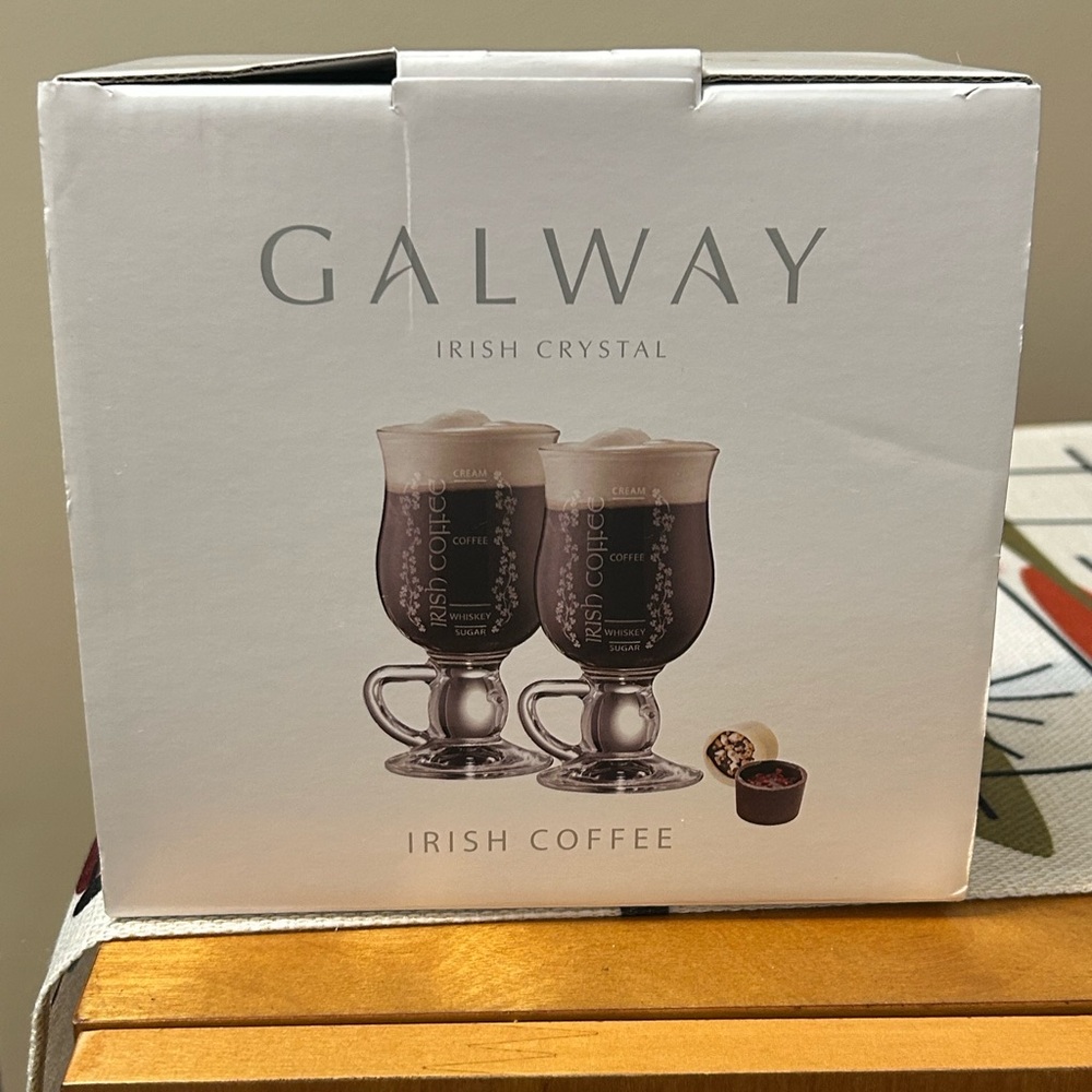 NIB-Galway Irish Crystal-Irish Coffee Crystal Barware Set